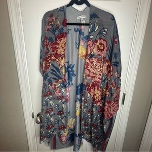NWOT Gray Floral Swimsuit Coverup